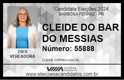 Candidato CLEIDE DO BAR DO MESSIAS 2024 - BARBOSA FERRAZ - Eleições