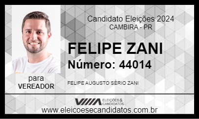 Candidato FELIPE ZANI 2024 - CAMBIRA - Eleições