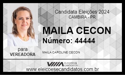 Candidato MAILA CECON 2024 - CAMBIRA - Eleições