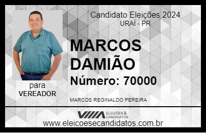 Candidato MARCOS DAMIÃO 2024 - URAÍ - Eleições