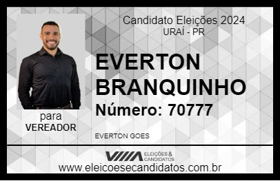 Candidato EVERTON BRANQUINHO 2024 - URAÍ - Eleições