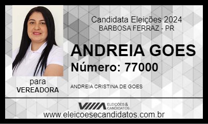 Candidato ANDREIA GOES 2024 - BARBOSA FERRAZ - Eleições