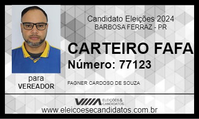 Candidato CARTEIRO FAFA 2024 - BARBOSA FERRAZ - Eleições