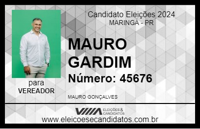 Candidato MAURO GARDIM 2024 - MARINGÁ - Eleições