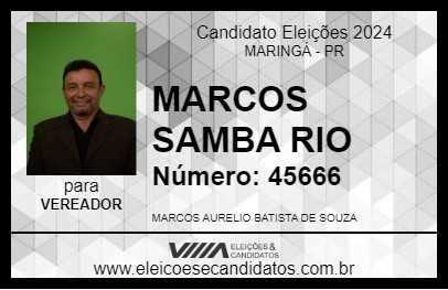 Candidato MARCOS SAMBA RIO 2024 - MARINGÁ - Eleições