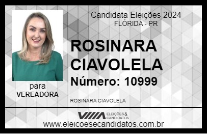 Candidato ROSINARA CIAVOLELA 2024 - FLÓRIDA - Eleições