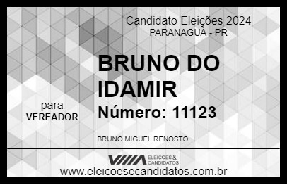 Candidato BRUNO DO IDAMIR 2024 - PARANAGUÁ - Eleições