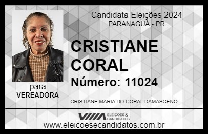 Candidato CRISTIANE CORAL 2024 - PARANAGUÁ - Eleições