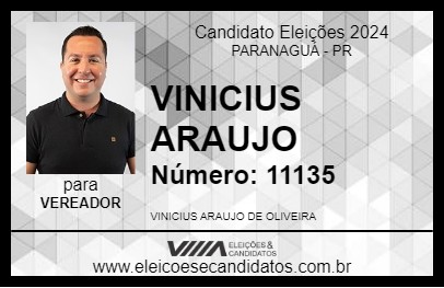 Candidato VINICIUS ARAUJO 2024 - PARANAGUÁ - Eleições