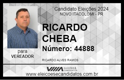 Candidato RICARDO CHEBA 2024 - NOVO ITACOLOMI - Eleições