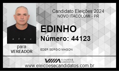 Candidato EDINHO 2024 - NOVO ITACOLOMI - Eleições