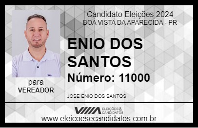 Candidato ENIO DOS SANTOS 2024 - BOA VISTA DA APARECIDA - Eleições