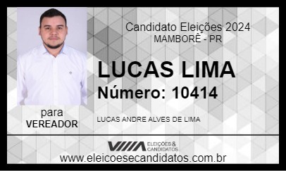 Candidato LUCAS LIMA 2024 - MAMBORÊ - Eleições