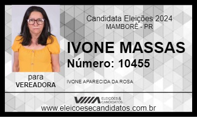 Candidato IVONE MASSAS 2024 - MAMBORÊ - Eleições