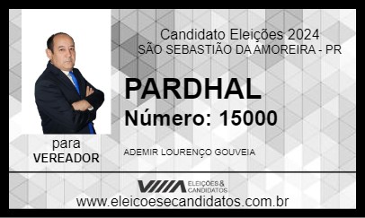 Candidato PARDHAL 2024 - SÃO SEBASTIÃO DA AMOREIRA - Eleições