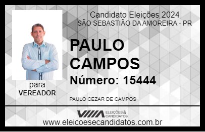 Candidato PAULO CAMPOS 2024 - SÃO SEBASTIÃO DA AMOREIRA - Eleições