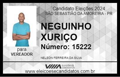 Candidato NEGUINHO XURIÇO 2024 - SÃO SEBASTIÃO DA AMOREIRA - Eleições