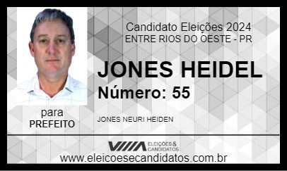 Candidato JONES HEIDEL 2024 - ENTRE RIOS DO OESTE - Eleições