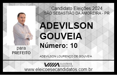 Candidato ADEVILSON GOUVEIA 2024 - SÃO SEBASTIÃO DA AMOREIRA - Eleições