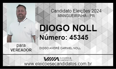 Candidato DIOGO NOLL 2024 - MANGUEIRINHA - Eleições