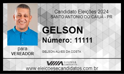 Candidato GELSON 2024 - SANTO ANTONIO DO CAIUÁ - Eleições