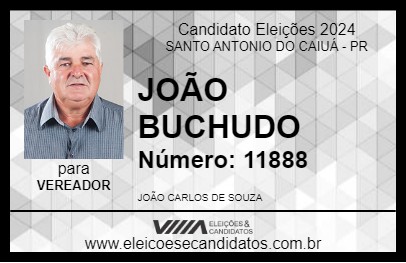 Candidato JOÃO BUCHUDO 2024 - SANTO ANTONIO DO CAIUÁ - Eleições