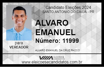 Candidato ALVARO EMANUEL 2024 - SANTO ANTONIO DO CAIUÁ - Eleições