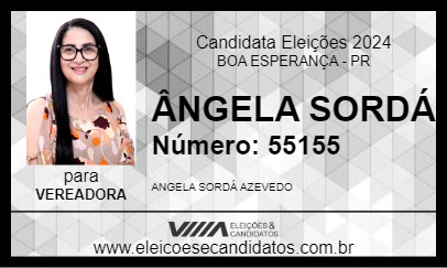 Candidato ÂNGELA SORDÁ 2024 - BOA ESPERANÇA - Eleições