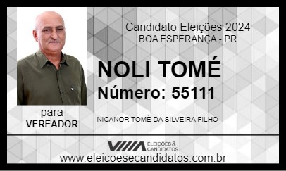 Candidato NOLI TOMÉ 2024 - BOA ESPERANÇA - Eleições