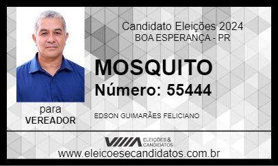 Candidato MOSQUITO 2024 - BOA ESPERANÇA - Eleições