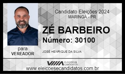 Candidato ZÉ BARBEIRO 2024 - MARINGÁ - Eleições