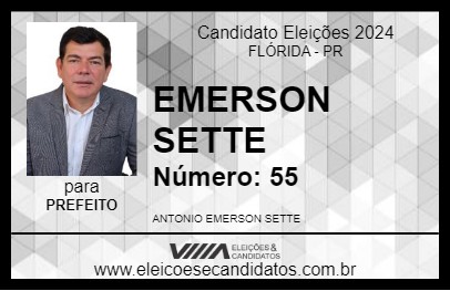 Candidato EMERSON SETTE 2024 - FLÓRIDA - Eleições