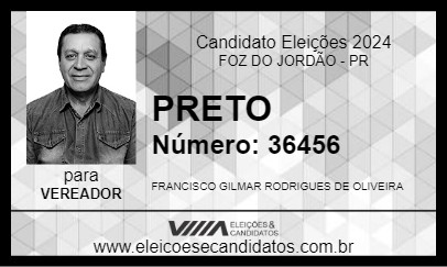 Candidato PRETO 2024 - FOZ DO JORDÃO - Eleições