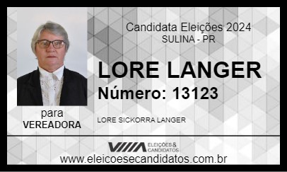 Candidato LORE LANGER 2024 - SULINA - Eleições