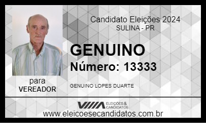 Candidato GENUINO 2024 - SULINA - Eleições