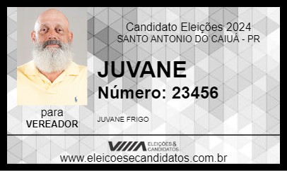 Candidato JUVANE 2024 - SANTO ANTONIO DO CAIUÁ - Eleições