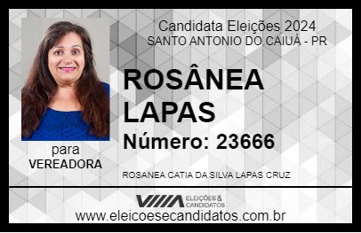 Candidato ROSÂNEA LAPAS 2024 - SANTO ANTONIO DO CAIUÁ - Eleições