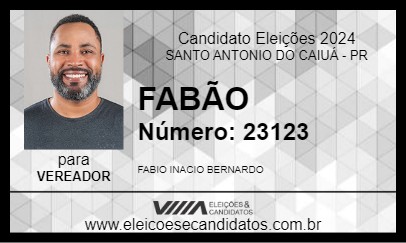 Candidato FABÃO 2024 - SANTO ANTONIO DO CAIUÁ - Eleições