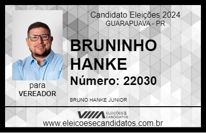 Candidato BRUNINHO HANKE 2024 - GUARAPUAVA - Eleições