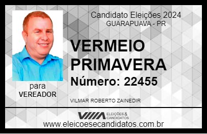 Candidato VERMEIO PRIMAVERA 2024 - GUARAPUAVA - Eleições