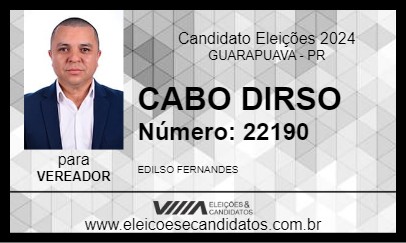 Candidato CABO DIRSO 2024 - GUARAPUAVA - Eleições