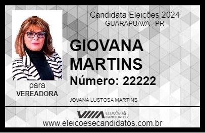 Candidato GIOVANA MARTINS 2024 - GUARAPUAVA - Eleições