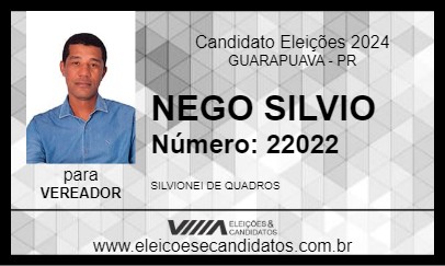 Candidato NEGO SILVIO 2024 - GUARAPUAVA - Eleições