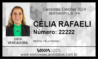 Candidato CÉLIA RAFAELI 2024 - SERTANÓPOLIS - Eleições