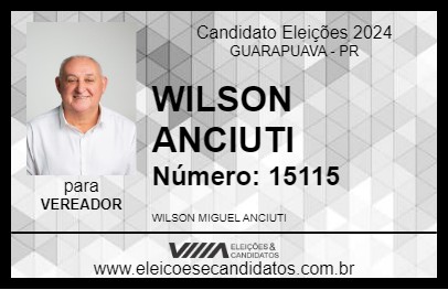 Candidato WILSON ANCIUTI 2024 - GUARAPUAVA - Eleições