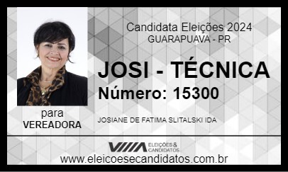 Candidato JOSI - TÉCNICA 2024 - GUARAPUAVA - Eleições