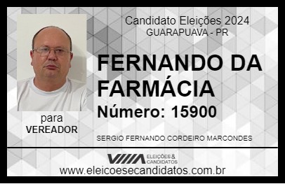 Candidato FERNANDO DA FARMÁCIA 2024 - GUARAPUAVA - Eleições