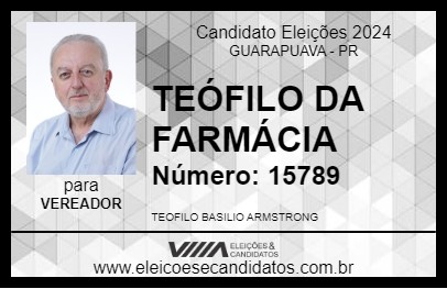 Candidato TEÓFILO DA FARMÁCIA 2024 - GUARAPUAVA - Eleições