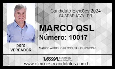 Candidato MARCO QSL 2024 - GUARAPUAVA - Eleições