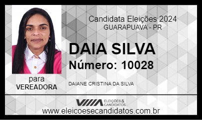 Candidato DAIA SILVA 2024 - GUARAPUAVA - Eleições